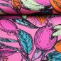 Preview: Viskose Rayon mit Baumwolle "Früchte" pink